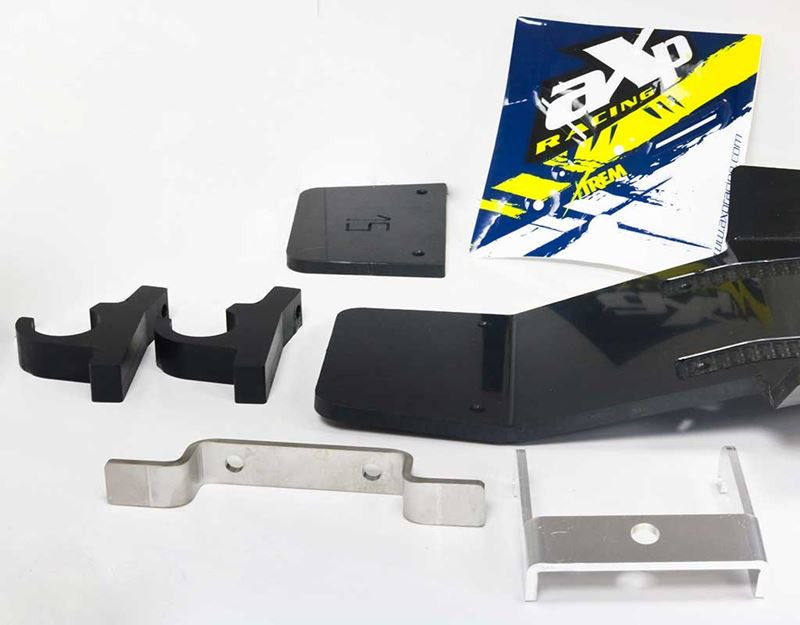 Fixations du sabot noir en plastique PEHD avec protection de biellette pour KTM - Husqvarna 250 / 350 4T